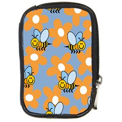 Wasp Bee Honey Flower Floral Star Orange Yellow Gray Compact Camera Cases