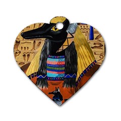 Anubis Dog Tag Heart (two Sides) by dawnsiegler
