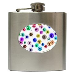 Colorful Concentric Circles              Hip Flask (6 Oz) by LalyLauraFLM