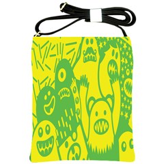 Easter Monster Sinister Happy Green Yellow Magic Rock Shoulder Sling Bags by Mariart
