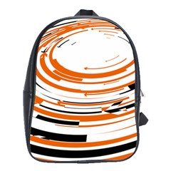 Hole Black Orange Arrow School Bags(large)  by Mariart