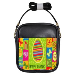 Happy Easter Butterfly Love Flower Floral Color Rainbow Girls Sling Bags