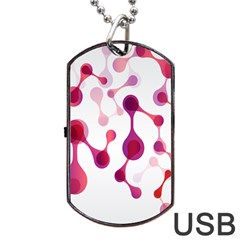 Molecular New Pink Purple Dog Tag Usb Flash (one Side) by Mariart