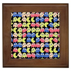 Pacman Seamless Generated Monster Eat Hungry Eye Mask Face Color Rainbow Framed Tiles by Mariart