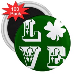 Parks And Tally Love Printable Green 3  Magnets (100 Pack) by Mariart