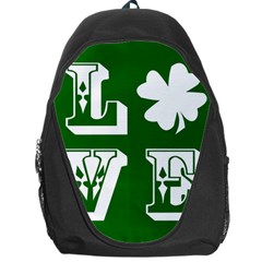 Parks And Tally Love Printable Green Backpack Bag by Mariart
