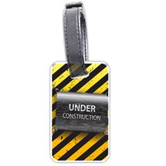 Under Construction Sign Iron Line Black Yellow Cross Luggage Tags (one Side)  by Mariart