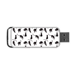 Black Cats Pattern Portable Usb Flash (two Sides) by Valentinaart
