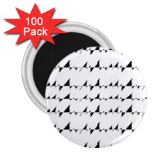 Black And White Wavy Stripes Pattern 2 25  Magnets (100 Pack)  by dflcprints