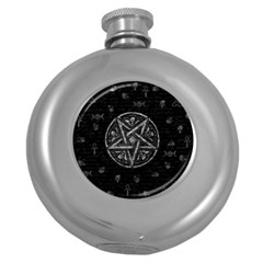 Witchcraft Symbols  Round Hip Flask (5 Oz) by Valentinaart