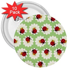 Ladybugs Pattern 3  Buttons (10 Pack)  by linceazul