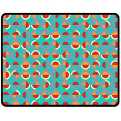 Semicircles And Arcs Pattern Double Sided Fleece Blanket (medium)  by linceazul