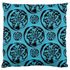 Turquoise Pattern Large Flano Cushion Case (one Side) by linceazul