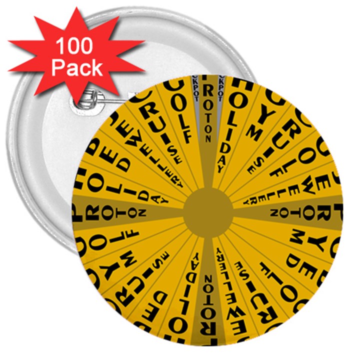 Wheel Of Fortune Australia Episode Bonus Game 3  Buttons (100 pack) 