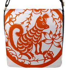 Chinese Zodiac Dog Star Orange Flap Messenger Bag (s) by Mariart