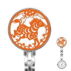 Chinese Zodiac Horoscope Horse Zhorse Star Orangeicon Stainless Steel Nurses Watch