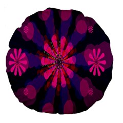 Flower Red Pink Purple Star Sunflower Large 18  Premium Round Cushions by Mariart