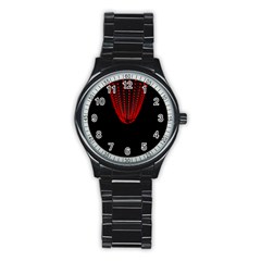 Normal Field Of An Elliptic Paraboloid Red Stainless Steel Round Watch by Mariart