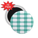 Plaid Blue Green White Line 2.25  Magnets (10 pack)  Front