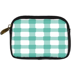 Plaid Blue Green White Line Digital Camera Cases by Mariart