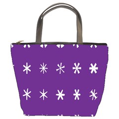 Purple Flower Floral Star White Bucket Bags by Mariart