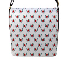 Sage Apple Wrap Smile Face Fruit Flap Messenger Bag (l)  by Mariart