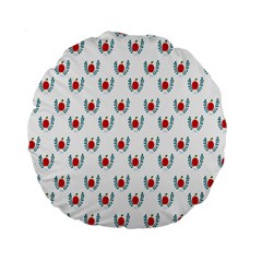 Sage Apple Wrap Smile Face Fruit Standard 15  Premium Flano Round Cushions by Mariart
