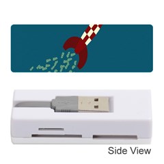 Rocket Ship Space Blue Sky Red White Fly Memory Card Reader (stick)  by Mariart