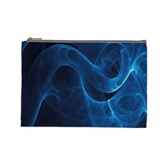 Smoke White Blue Cosmetic Bag (large)  by Mariart