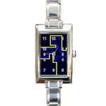 Tron Light Walls Arcade Style Line Yellow Blue Rectangle Italian Charm Watch