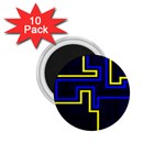 Tron Light Walls Arcade Style Line Yellow Blue 1.75  Magnets (10 pack) 