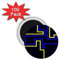 Tron Light Walls Arcade Style Line Yellow Blue 1.75  Magnets (100 pack) 