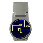 Tron Light Walls Arcade Style Line Yellow Blue Money Clips (Round) 