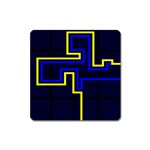 Tron Light Walls Arcade Style Line Yellow Blue Square Magnet