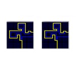 Tron Light Walls Arcade Style Line Yellow Blue Cufflinks (Square)