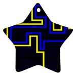 Tron Light Walls Arcade Style Line Yellow Blue Star Ornament (Two Sides)