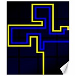 Tron Light Walls Arcade Style Line Yellow Blue Canvas 20  x 24  