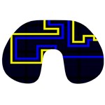 Tron Light Walls Arcade Style Line Yellow Blue Travel Neck Pillows