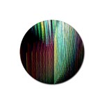 Screen Shot Line Vertical Rainbow Rubber Coaster (Round) 