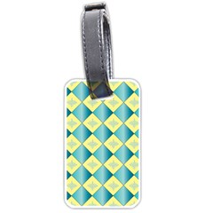 Yellow Blue Diamond Chevron Wave Luggage Tags (one Side)  by Mariart