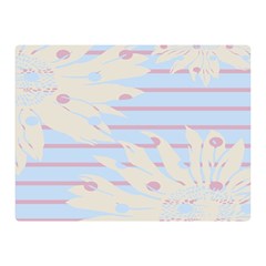 Flower Floral Sunflower Line Horizontal Pink White Blue Double Sided Flano Blanket (mini)  by Mariart