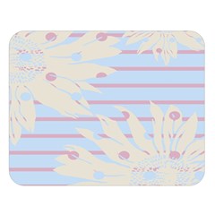 Flower Floral Sunflower Line Horizontal Pink White Blue Double Sided Flano Blanket (large)  by Mariart