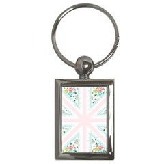 Frame Flower Floral Sunflower Line Key Chains (rectangle)  by Mariart
