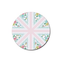 Frame Flower Floral Sunflower Line Rubber Coaster (round)  by Mariart