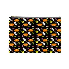 Ghost Pumkin Craft Halloween Hearts Cosmetic Bag (large)  by Mariart