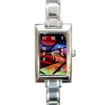 Graphic Shapes Experimental Rainbow Color Rectangle Italian Charm Watch