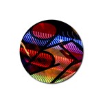 Graphic Shapes Experimental Rainbow Color Rubber Round Coaster (4 pack) 