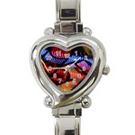 Graphic Shapes Experimental Rainbow Color Heart Italian Charm Watch