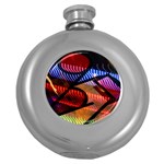 Graphic Shapes Experimental Rainbow Color Round Hip Flask (5 oz)