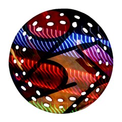Graphic Shapes Experimental Rainbow Color Round Filigree Ornament (two Sides) by Mariart